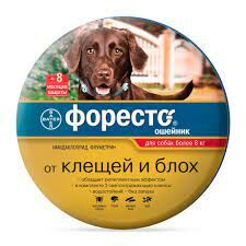Bayer Форесто ошейник от клещей и блох для собак более 8 кг, 70 см