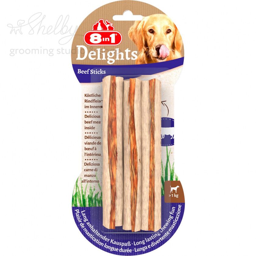 DELIGHTS Beef палочки с говядиной для мелких и средних собак 13 см 3 шт