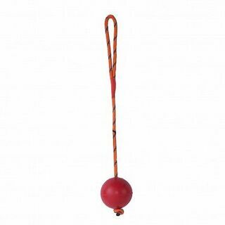 DUVO+ Игрушка для собак резиновая &quot;Мячик на верёвке&quot;, красная, D6см/30см (Бельгия)