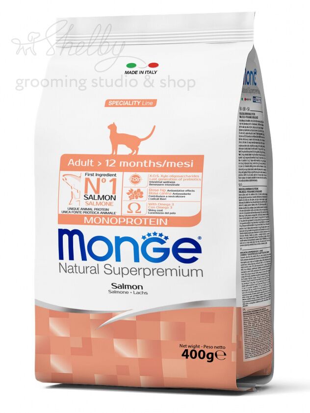 Monge Cat Monoprotein корм для взрослых кошек с лососем 400 гр