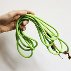 Поводок-перетяжка Зелёный неон серебряная фурнитура,300 см,4 мм