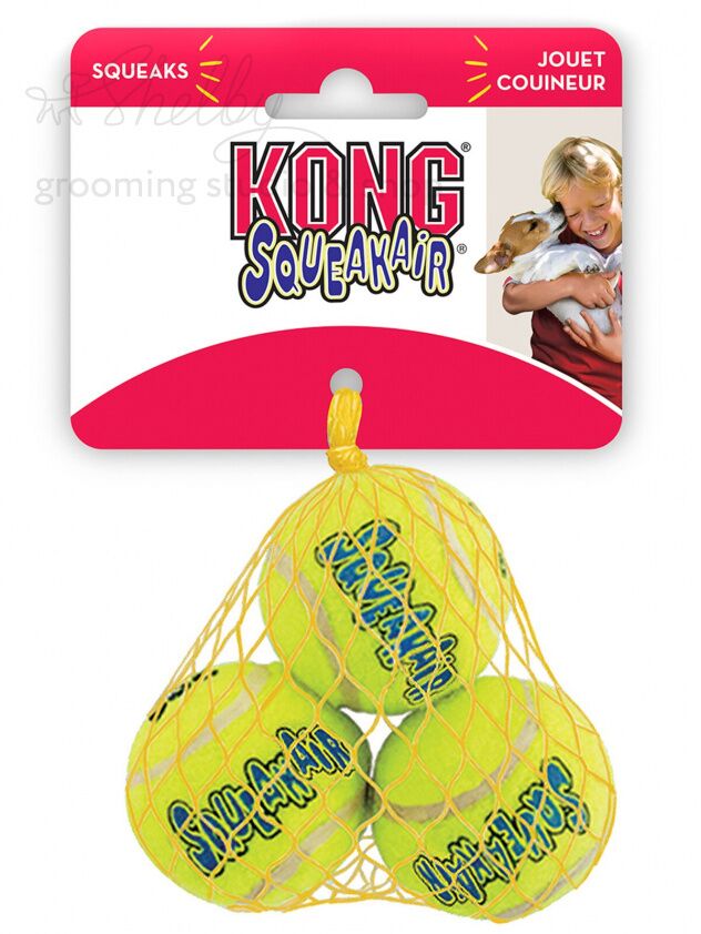 KONG игрушка для собак Air "Теннисный мяч" очень маленький (в упаковке 3 шт.) 4 см
