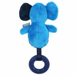Игрушка для собак JOYSER Puppy Слоник с резиновым кольцом и пищалкой S/M голубой, 21 см