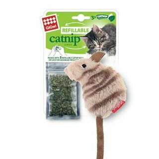Игрушка для кошек Мышка с кошачьей мятой 10см, серия REFILLABLE CATNIP (75382)