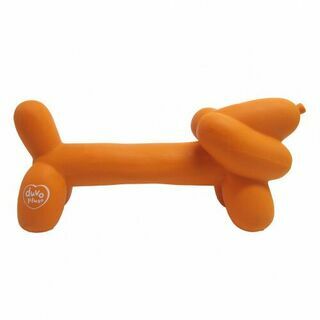DUVO+ Игрушка для собак латексная &quot;Надувная такса&quot;, оранжевая, 18x5.5x8см