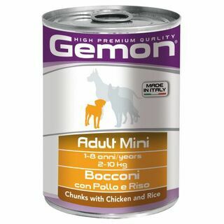 Gemon Dog Mini консервы для собак мелких пород кусочки курицы с рисом 415г