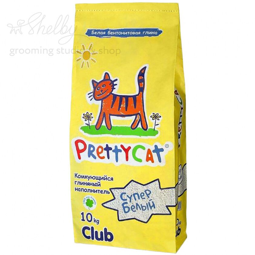 PrettyCat наполнитель комкующийся для кошачьих туалетов "Супер белый" 10 кг