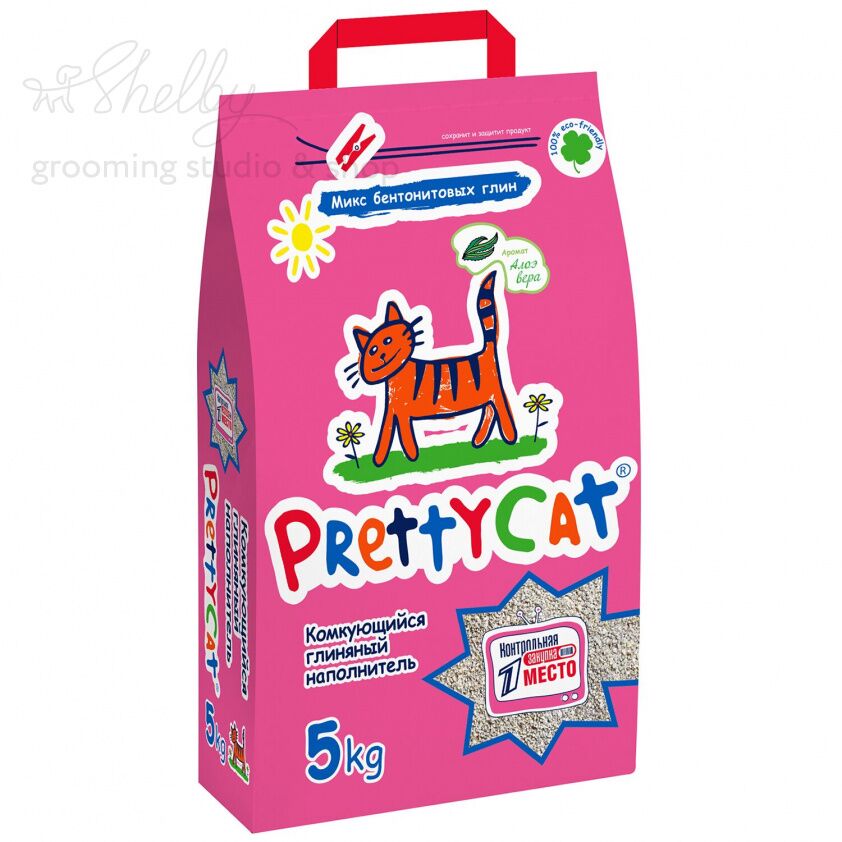 PrettyCat наполнитель комкующийся для кошачьих туалетов "Euro Mix" 5 кг с ароматом алоэ (замена 620512)