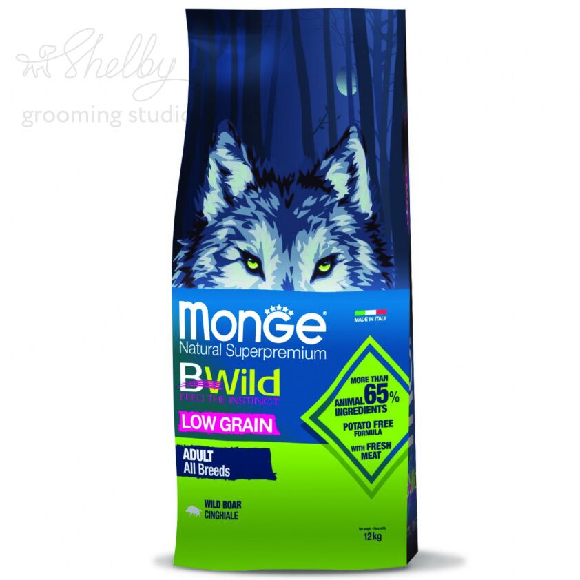 Monge Dog BWild LOW GRAIN низкозерновой корм из мяса дикого кабана для взрослых собак всех пород 12 