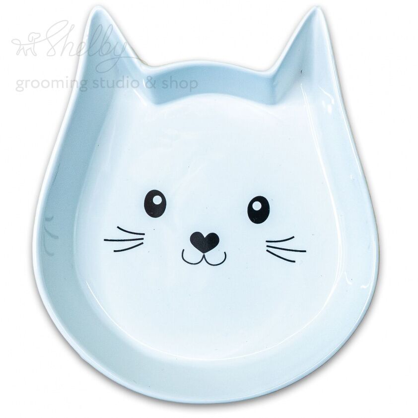 КерамикАрт миска керамическая для кошек Мордочка кошки 200 мл, белая