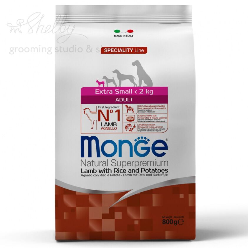 Monge Speciality Extra Small корм для взрослых собак мини пород ягненок с рисом и картофелем 800 г