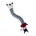 Игрушка для собак Кот с хрустящей шеей и пищалкой 32см, серия CRUNCHY NECK