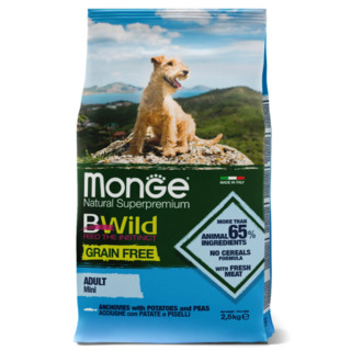 Monge Dog BWild GRAIN FREE Mini беззерновой корм из анчоуса с картофелем для взрослых собак мелких п