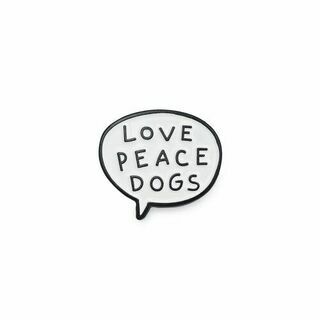 Значок эмалированный love peace dogs