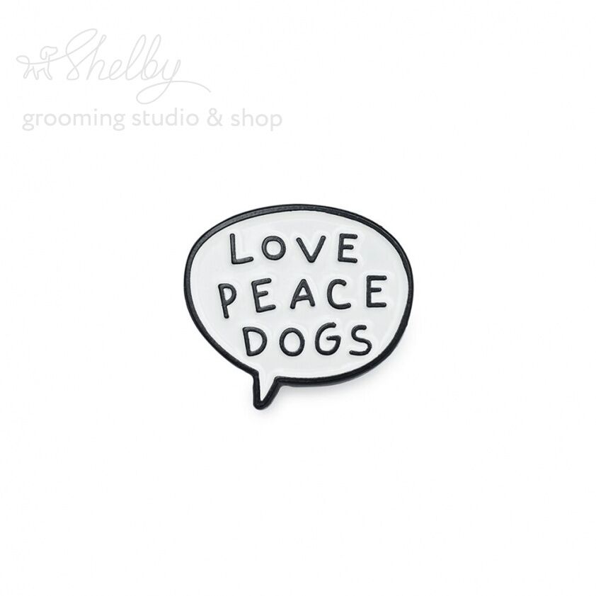 Значок эмалированный love peace dogs