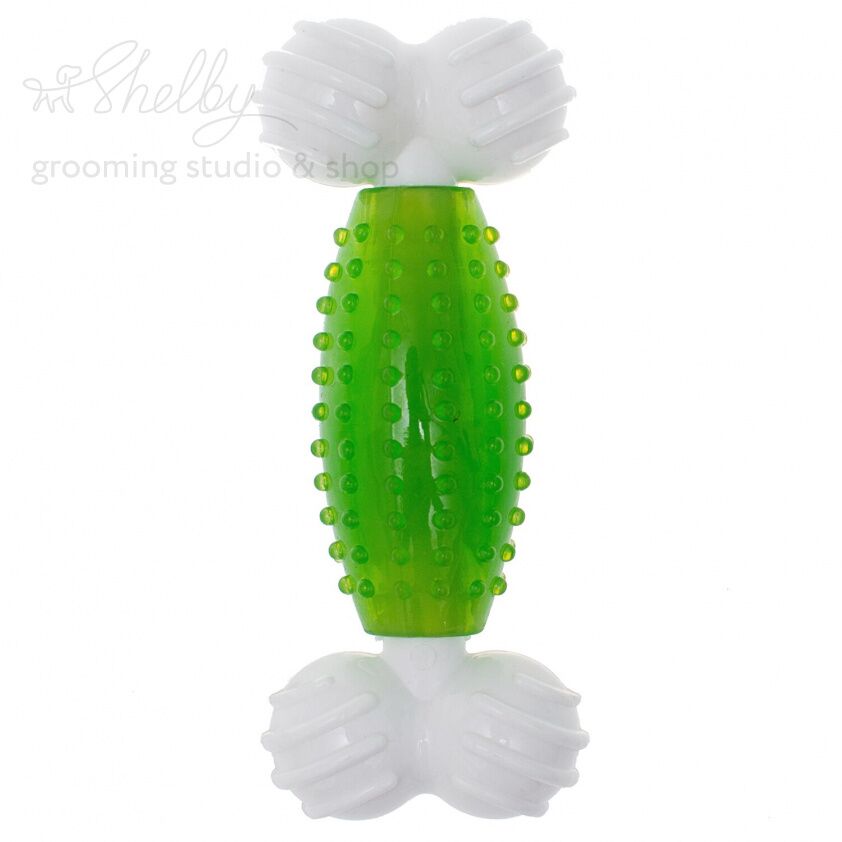 Игрушка для собак Косточка нейлон/синтетическая резина 19 см с ароматом мяты, зеленый