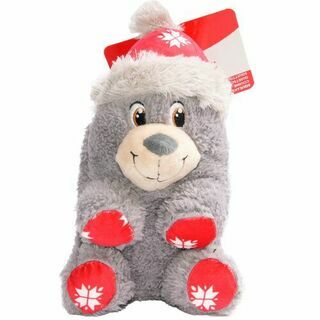 KONG Holiday игрушка для собак &quot;Полярный медведь&quot; 15 см, белый или серый в ассортименте
