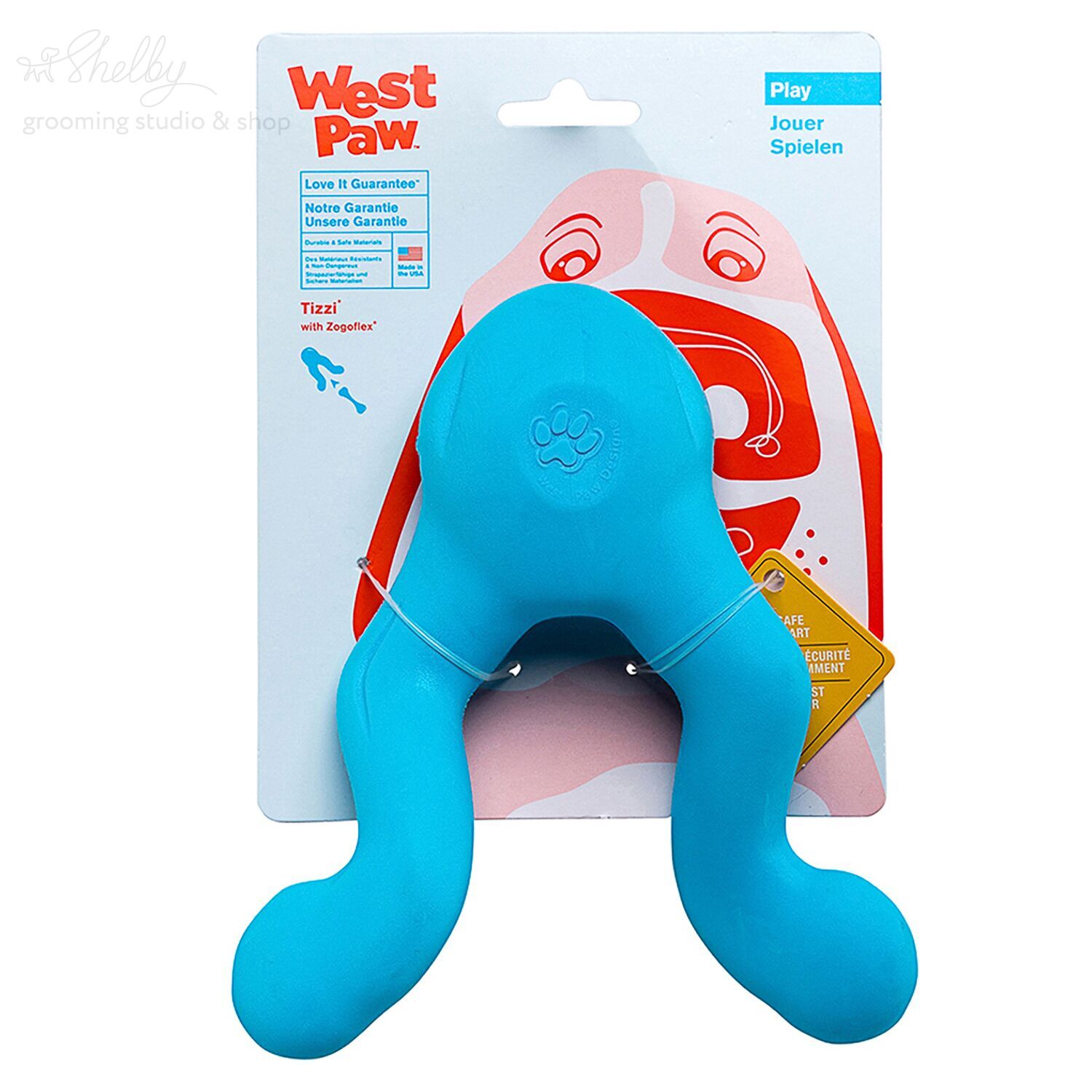 West Paw Zogoflex игрушка для собак Tizzi Mini для лакомств 12 см голубая —  купить в интернет-магазине Shelby-Shop.ru