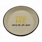 DUVO+ Миска для животных керамическая "Feed Me Meow", чёрно-белая, 13.8см/180мл (Бельгия)