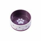 КерамикАрт миска керамическая нескользящая для собак 360 мл белая с фиолетовым