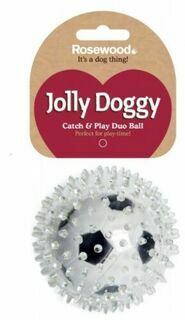 ROSEWOOD Игрушка для собак резиновая &quot;Мяч футбольный 2в1&quot;, бело-черный, 8см (Великобритания)