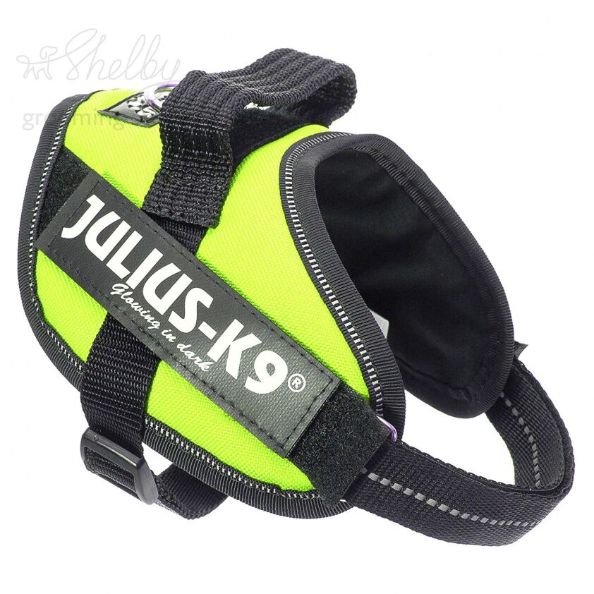 JULIUS-K9 шлейка для собак IDC®-Powerharness Mini-Mini (40-53см/ 4-7кг), зеленый неон