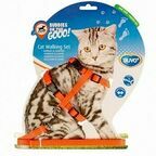 DUVO+ Шлейка для кошек светоотражающая, оранжевая, 20-35см/125х1см (Бельгия)