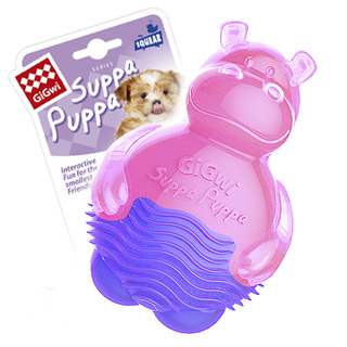Игрушка для маленьких собак Бегемотик с пищалкой 9см, серия SUPPA PUPPA