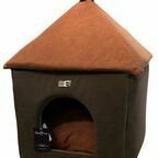 Лежак - домик для животных "DogBed", коричневый, 43х42х58см