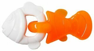 Игрушка для собак комбинированная &quot;Рыбка&quot;, оранжево-бежевая, 14 см
