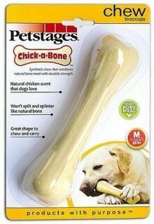 Petstages игрушка для собак Chick-A-Bone косточка с ароматом курицы 14 см средняя