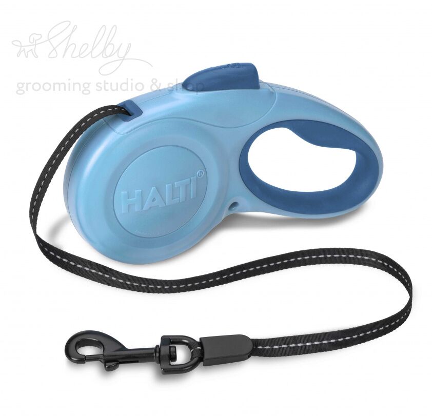 Рулетка для собак "HALTI Retractable Lead", голубая, M, 5 м, до 20 кг