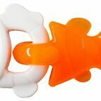 Игрушка для собак комбинированная "Рыбка", оранжево-бежевая, 14 см
